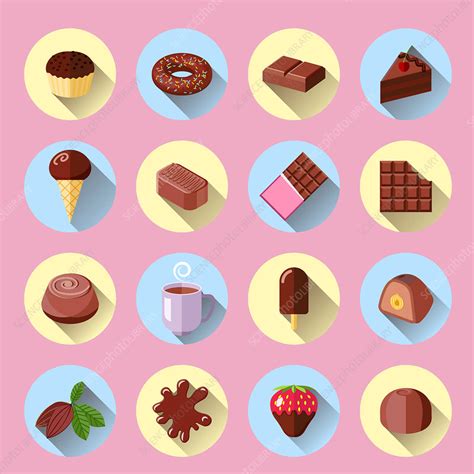 Chocolate Products Icons Illustration Stock Image F0198737