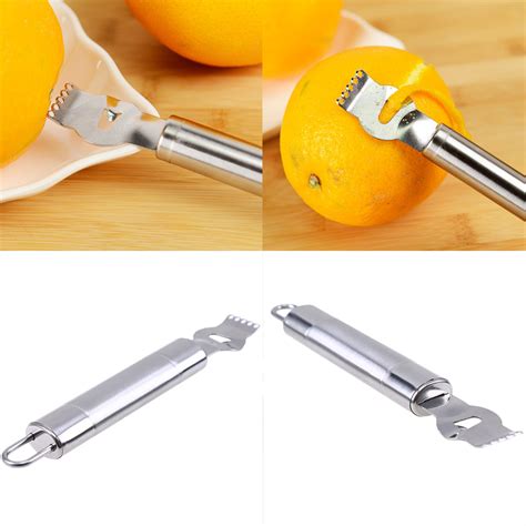 The original zester looks like a small claw with tin teeth or sharp holes. Stainless Steel Lemon Zester Orange Citrus Peelers Grater Fruit Peeling Tool | eBay