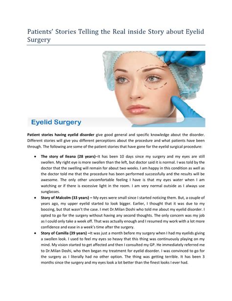 Patients Stories Telling The Real Inside Story About Eyelid Surgery By