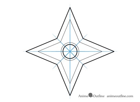 How To Draw A Ninja Star Step By Step