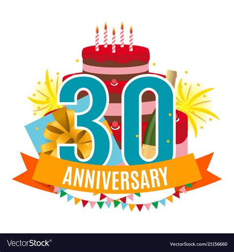 Template 30 Years Anniversary Congratulations Vector Image