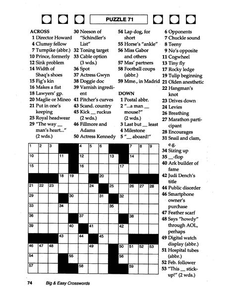 Easy Crossword Puzzles For Seniors Activity Shelter Free Printable
