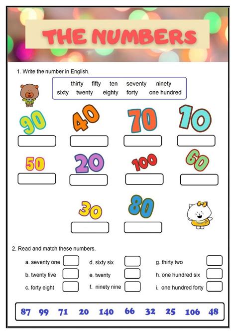 Numbers Interactive Worksheet English Worksheets For Kids Numbers