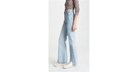 Levis Ribcage Split Flare Jeans In Blue Lyst