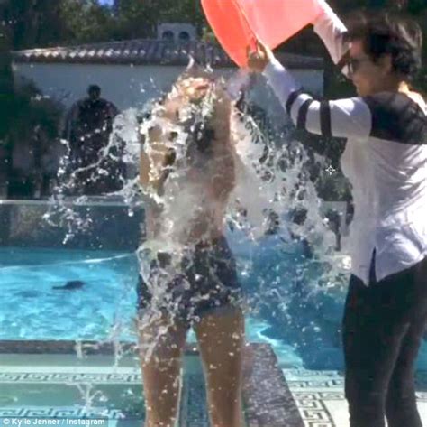 Kylie Jenner Takes On Als Ice Bucket Challenge As Kris Soaks Herself