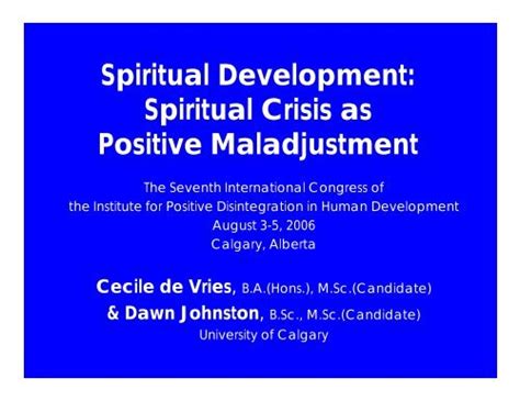 Spiritual Development Kazimierz Dabrowskis Theory Of Positive