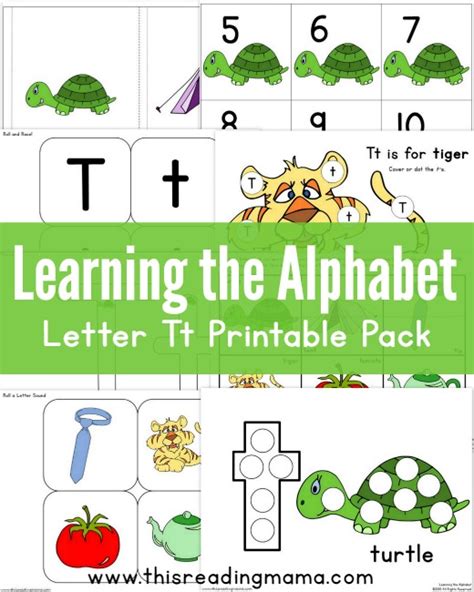 Learning The Alphabet Free Letter T Printable Pack