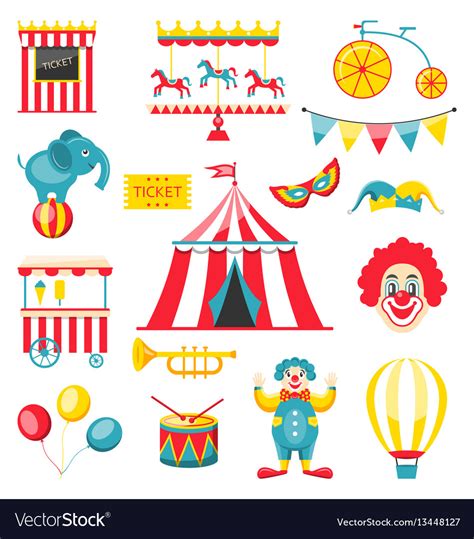 Collection Colorful Elements For Circus Royalty Free Vector