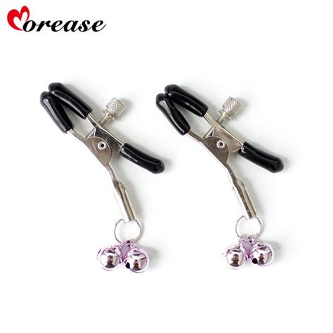 Morease Nipple Clamps Clips Double Bell Jewellery Bust Massager