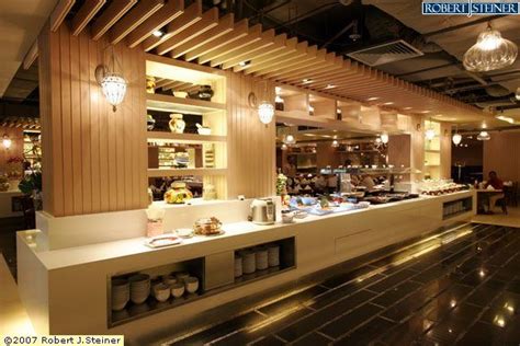 Restaurant Buffet Counter With 2 Pillar On Right And Left Hotel