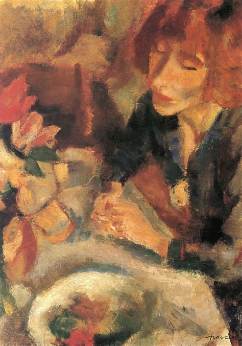 The Athenaeum Woman And Flowers Hermine David Jules Pascin