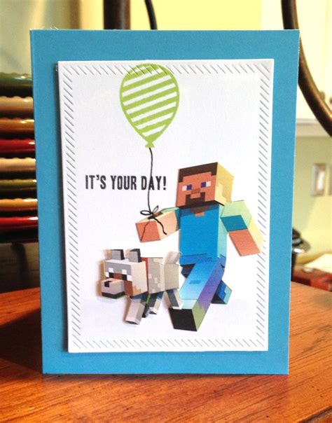 Other than that, the rest was relatively simple. This Little Card of Mine | Old birthday cards, Minecraft ...