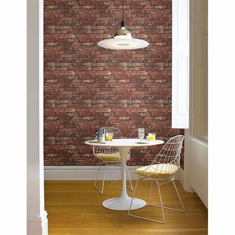Rust Exposed Brick Brickwork Wallpaper By Beacon House