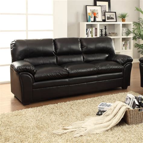 Homelegance Talon Casual Black Faux Leather Sofa At