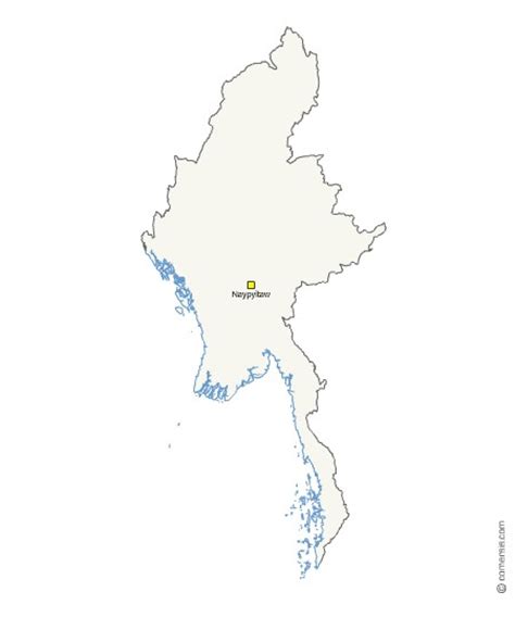 Myanmar country map black silhouette and outline vector. Mauritania map