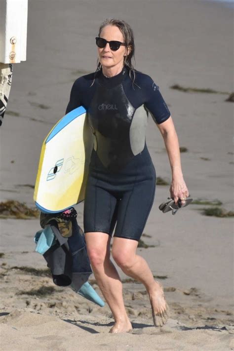 Helen Hunt Gets In Some Surf Time On The Beach In Malibu