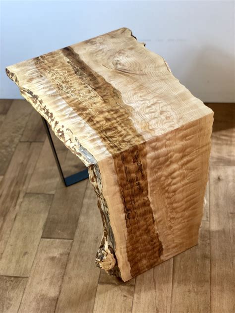 Sold Live Edge Wood Waterfall End Table Modern Wood Side Etsy With