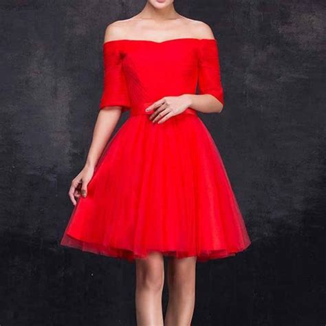 Red Prom Dress Short Sleeve Prom Dress A Line Prom Dress Fashion Homecoming Dress Sexy Party