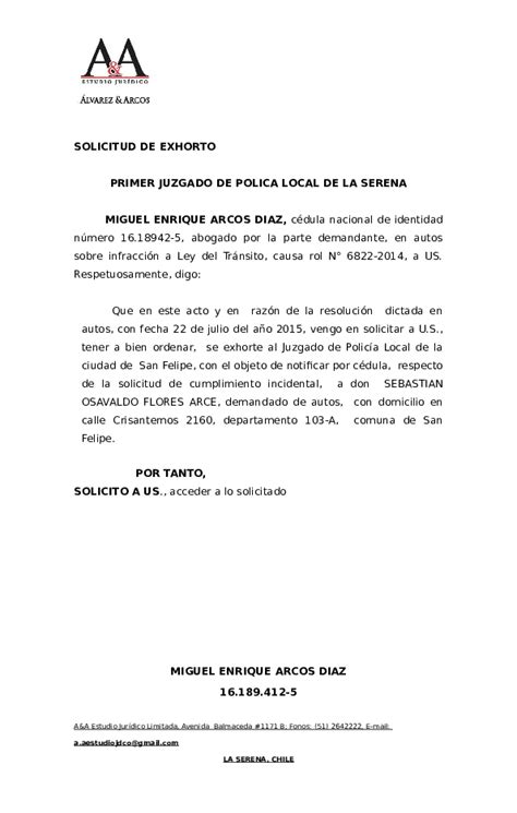 Modelo De Carta Para Juzgado De Familia Chile Noticia