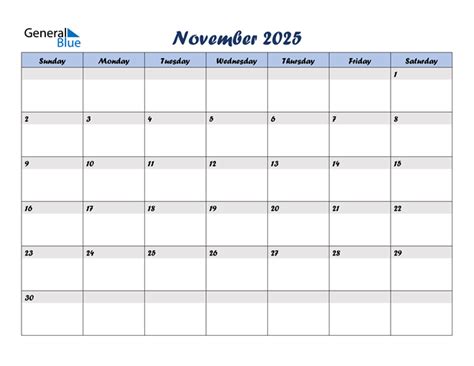 November 2025 Calendar Pdf Word Excel