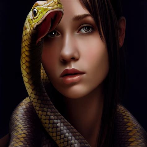 Retrato De Medusa Mujer Con Serpientes En La Cabeza Foto Premium