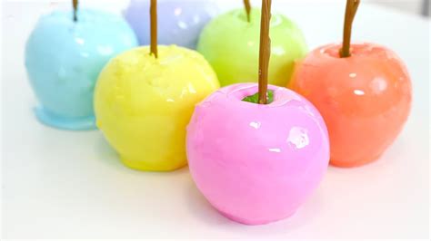 How To Make Rainbow Candy Apples Recipe Youtube