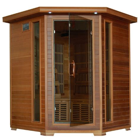 Cedar Whistler 4 Person Far Infrared Corner Sauna With Carbon Heaters