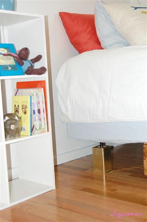Bed risers to create more space under the bed. DIY Bed Risers | Diy bed risers, Bed risers, Wood bed risers