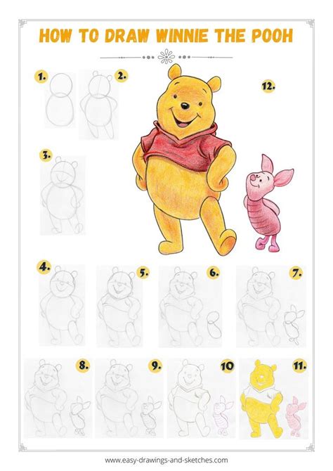 Draw Winnie The Pooh And Piglet Step By Step Tutorial Artofit