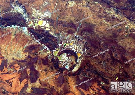 Shoemaker Crater Australia True Colour Satellite Image Stock Photo
