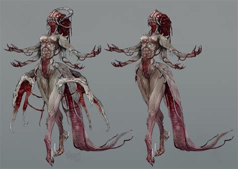 Flesh Lady By Kiguri Alien Concept Art Monster Concept Art Creature