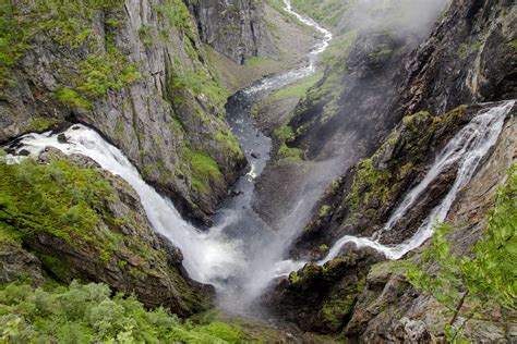 Double Waterfall Norway Eidfjord Vøringfossen 5760 X 3840 Oc