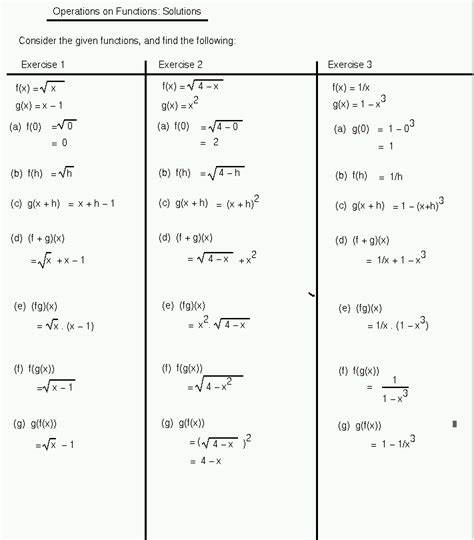 There is also an included free teachers guide that provides answers to all the exercises provided in the mathematics notes above. Functions - MATH100 Revision Exercises - Resources ...