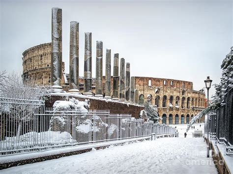 Rome Under Snow Colosseum Photograph By Stefano Senise Fine Art America