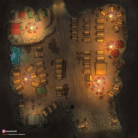 A Large Camp In The Underdark Set Up Inside An Old Fort Rdungeondraft