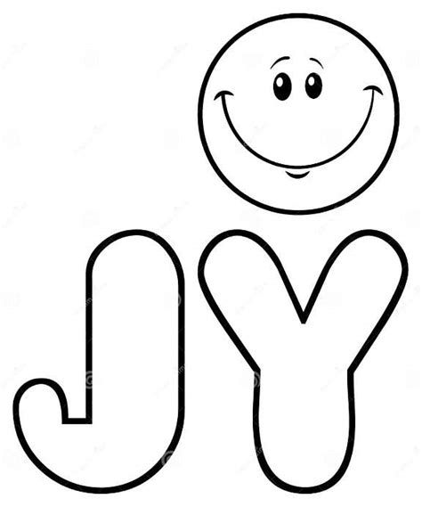 Black And White Joy Yellow With Smiley Face Cartoon Character