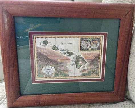 Framed And Matted Map Of The Sandwich Islands Hawaii By Cartographe