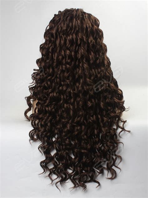 Dark Brown Long Curly Synthetic Lace Front Wig All Synthetic Wigs