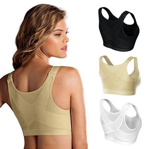 Valcatch Pack Sports Bras For Women Front Closure Wirefree Full Coverage Back Support Unlined