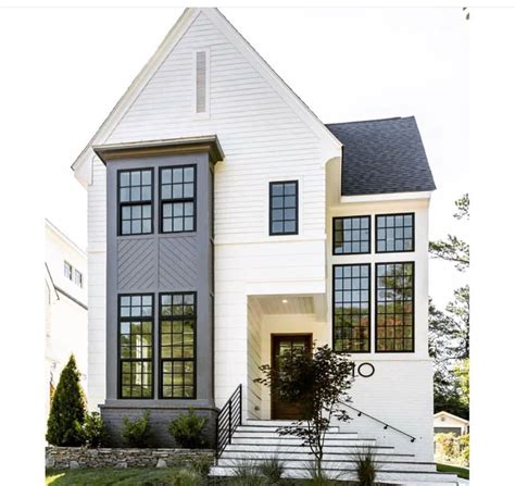 Frazier Home Designs White Charcoal Black Modern Farmhouse Exterior