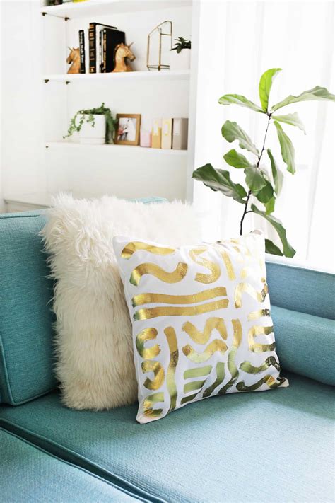 Gold Foil Pillow Diy A Beautiful Mess