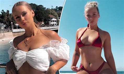 The Bachelor S Rachael Arahill Sends Temperatures Soaring As She Poses Topless In Just Bikini