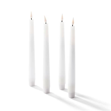 Infinity Wick White 9 Taper Candles Set Of 4 Decor Flameless