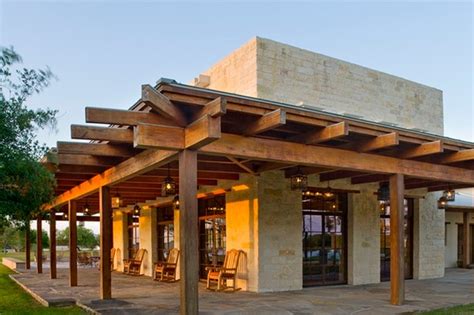 Rustic Hacienda Style Texas Ranch Southwestern Porch Houston By