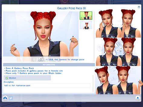Youtuber Cc Finds Katverse Gallery Pose Pack Sims Gallery