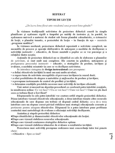 Tipuri De Lectii Pdf