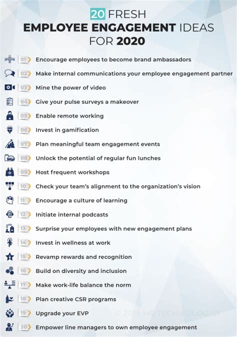 Infographic 20 Surefire Ways To Engage Employees This Year