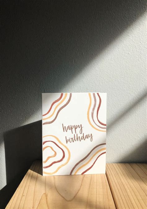 Happy Birthday Card Aesthetic Squiggles Etsy Birthday Card Drawing