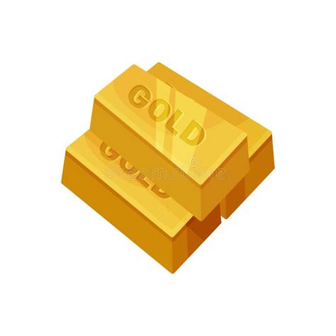 Gold Bar On White Background Precious Metal Stock Vector