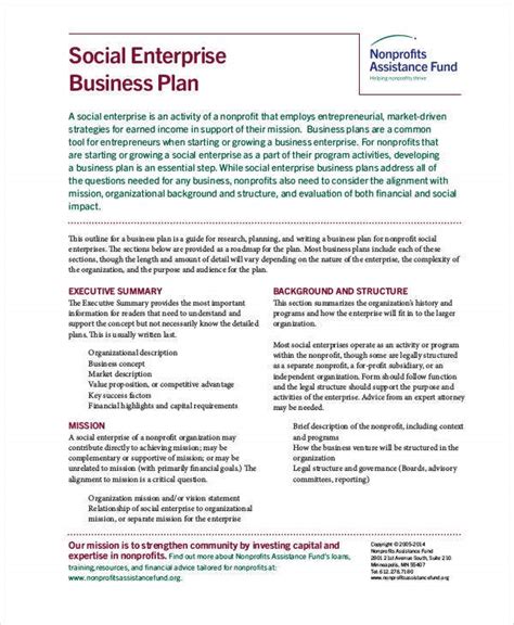 Non Profit Business Plan 14 Pdf Word Documents Download